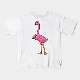 Flamingo as Mechanic with Wrench Kids T-Shirt